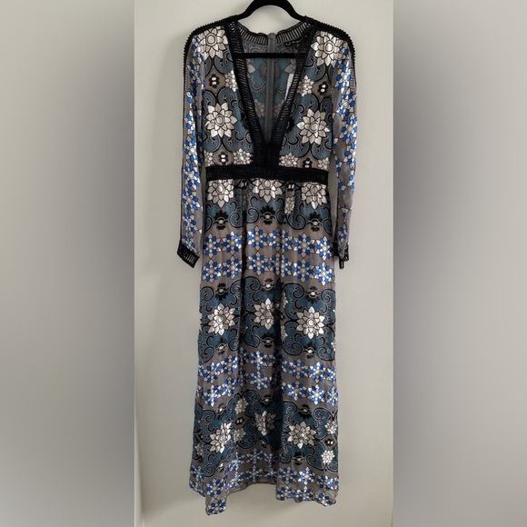 For Love & Lemons Juliet Maxi Dress Size M In Jade New With Tag - Picture 3 of 12